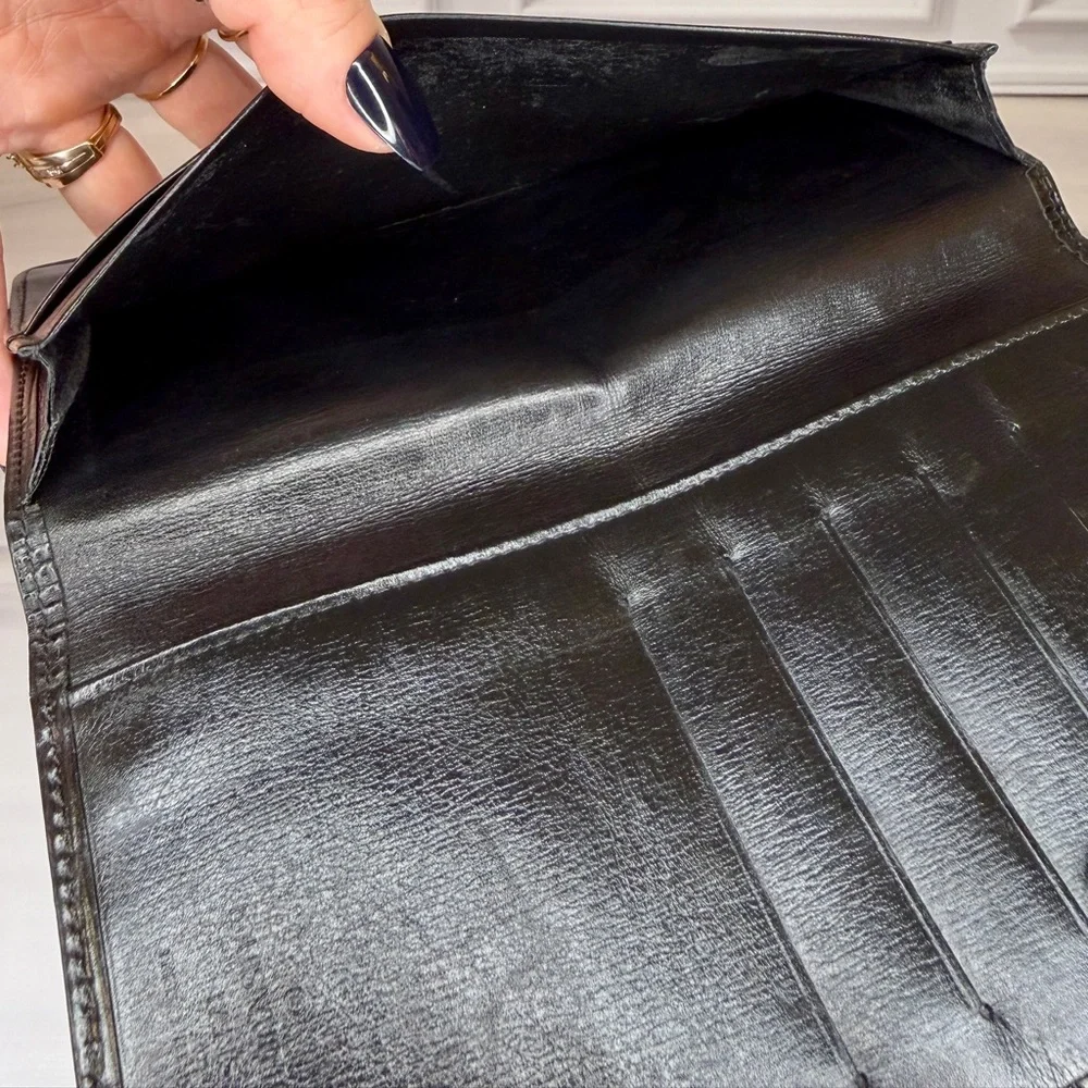 Louis Vuitton Black Epi Leather Long Bifold Wallet | Men’s Classic | Vintage